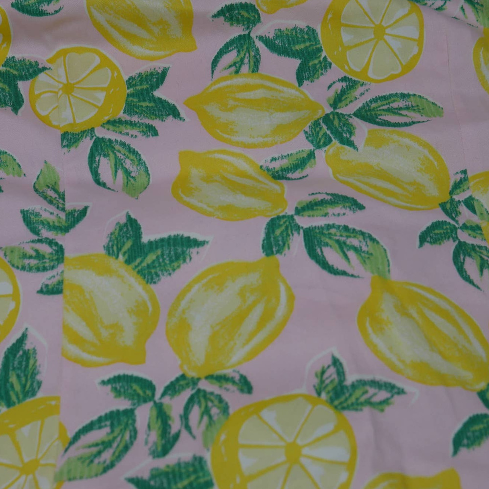 Cynthia Rowley Pastel Pink Lemon Print Notch Neck Shift Dress Size 12 EUC - Picture 9 of 9